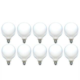 10 x Globe Glühbirne 60W E27 OPAL G120 125mm Globelampe...