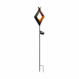 Eglo LED Solarleuchte Erdspieß 82cm eckig Braun/Orange warmweiß Batterie