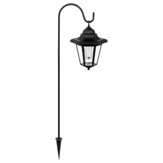 Eglo LED Solarspieß Laterne 74cm schwarz/klar Solarleuchte warmweiß