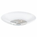 Eglo Deckenleuchte Ellera rund Ø55cm Glas Kristall weiß/chrom max. 3 x 60W E27 ohne Leuchtmittel