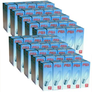 100 x Pila Philips Glühlampe Glühbirne Kerze 40W 40 Watt...