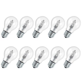 10 x OSRAM Halogen Eco Glühbirne 20W = 25W 230V E27 Classic A 64541