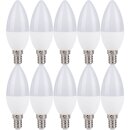 10 x LED Leuchtmittel Kerze 7W = 40W E14 matt 560lm kaltweiß 6500K Tageslicht