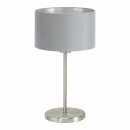 Eglo Tischleuchte Maserlo Nickel matt/Grau/Silber IP20 max. 60W E27 ohne Leuchtmittel mit Schalter