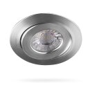 Smartwares LED Einbaustrahler Downlight Nickel satiniert schwenkbar IP44 4,5W 350lm extra flach warmweiß 3000K dimmbar per Lichtschalter