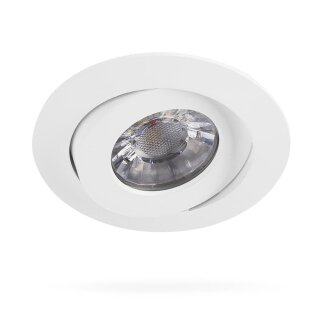 Smartwares LED Einbaustrahler Downlight Weiß schwenkbar IP44 4,5W 350lm extra flach warmweiß 3000K dimmbar per Lichtschalter