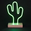 Smartwares LED Tischleuchte Neon Flex Kaktus 3W grün USB Kabel & Netzteil Retro Design