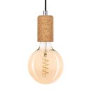 Smartwares Pendelleuchte Textilkabel schwarz/kork IP20 max. 60W E27 ohne Leuchtmittel