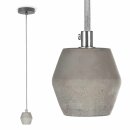 Smartwares Pendelleuchte Textilkabel grau Beton Sechseck max. 60W E27 ohne Leuchtmittel
