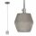 Smartwares Pendelleuchte Textilkabel grau Beton Sechseck max. 60W E27 ohne Leuchtmittel