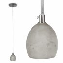 Smartwares Pendelleuchte Textilkabel grau Beton Oval max. 60W E27 ohne Leuchtmittel