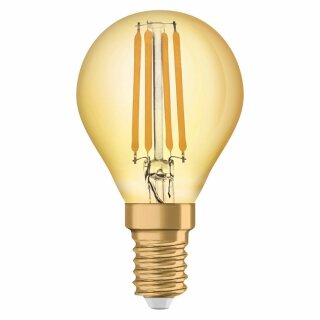 Osram LED Filament Vintage 1906 Tropfen 4,5W = 36W E14 klar gold extra warmweiß 2500K