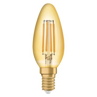 Osram LED Filament Vintage 1906 Kerze 4,5W = 36W E14 klar gold extra warmweiß 2500K