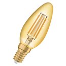 4 x Osram LED Filament Vintage 1906 Kerze 4,5W = 36W E14 klar gold extra warmweiß 2500K