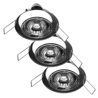 Osram Halogen Einbauleuchte Ivios 28W 3-er Set Einbaustrahler chrom dimmbar 41059