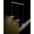 Wofi LED Pendelleuchte Pierre gold/braun 3-flammig 3 x 4,5W 1200lm warmweiß 3000K