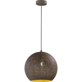 Wofi Pendlleuchte Avila rund Ø30cm gold braun max.60W E27 ohne Leuchtmittel