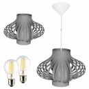 Ranex LED Tischlampe + Pendelleuchte Cinderella Grau 2 x...