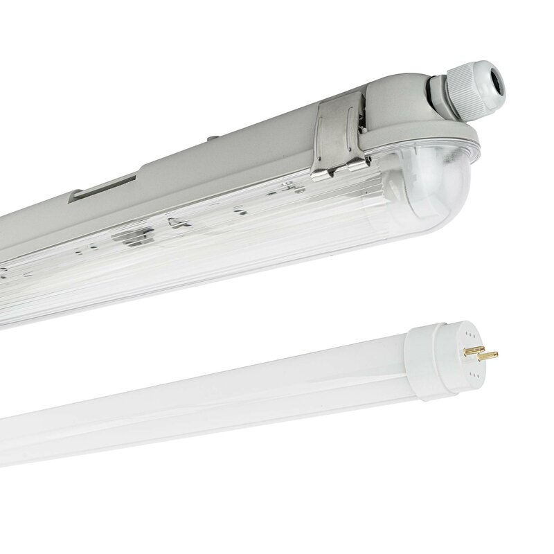 60W LED Feuchtraumleuchte Feuchtraumlampe Wannenleuchte Röhre Keller Weiß 120cm 