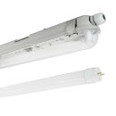 LED Feuchtraumleuchte Wannenleuchte 120cm 1 x 18W T8 Röhre 840 Neutralweiß 4000K IP65