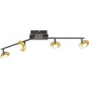 Wofi LED Deckenleuchte Vicenza gold braun 4-flammig 28,8W...