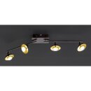 Wofi LED Deckenleuchte Vicenza gold braun 4-flammig 28,8W...