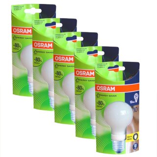 6 x Osram Dulux Classic A 10W = 50W Warmweiß E27...
