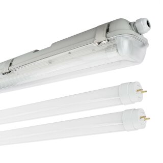 LED Feuchtraumleuchte Wannenleuchte 120cm 2 x 18W T8 Röhre 840 Neutralweiß 4000K IP65