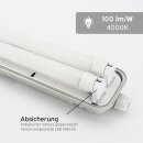 LED Feuchtraumleuchte Wannenleuchte 120cm 2 x 18W T8 Röhre 840 Neutralweiß 4000K IP65 mit Sensor