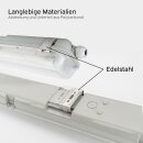 LED Feuchtraumleuchte Wannenleuchte 120cm 2 x 18W T8 Röhre 840 Neutralweiß 4000K IP65 mit Sensor