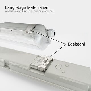 120 Details about   LED Feuchtraumleuchte 60 150 cm LED Röhre Feuchtraumlampe Wannenleuchte 