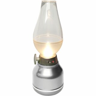 LightMe LED Akku-Tischleuchte Silber 0,4W 30lm warmweiß 2700K kabello