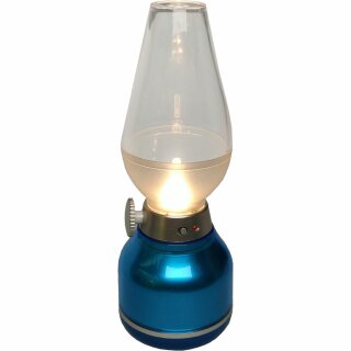 LightMe LED Akku-Tischleuchte Blau 0,4W 30lm warmweiß 2700K kabellos dimmbar