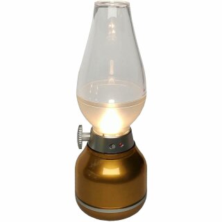 LightMe LED Akku-Tischleuchte Gold 0,4W 30lm warmweiß 2700K kabellos dimmbar