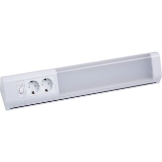 Müller-Licht LED Unterbauleuchte Melo Cabinet Light Plug Weiß 50cm IP20 10W 900lm Neutralweiß 4000K mit Schalter + 2x Steckdosen