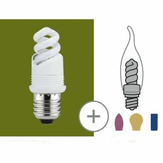 Paulmann ESL Energiesparlampe Kompaktleuchtstofflampe Sockelset 5W E27 Spirale warmweiß 2700K