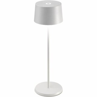 Zafferano LED Tischleuchte Olivia Weiß IP65 2,2W 150lm warmweiß 3000K Akku aufladbar dimmbar