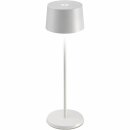 Zafferano LED Tischleuchte Olivia Weiß IP65 2,2W 150lm warmweiß 3000K Akku aufladbar dimmbar