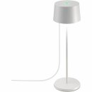 Zafferano LED Tischleuchte Olivia Weiß IP65 2,2W 150lm warmweiß 3000K Akku aufladbar dimmbar