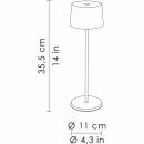 Zafferano LED Tischleuchte Olivia Weiß IP65 2,2W 150lm warmweiß 3000K Akku aufladbar dimmbar