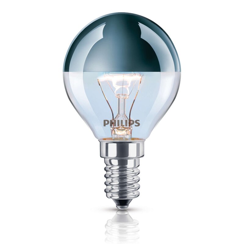 Philips Glühbirne Kopfspiegel Tropfen Silber 25W E14 Glühlampe 25 Wat