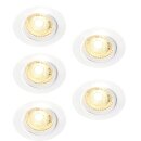 5 x Nordlux LED Einbaustrahler Octans Weiß rund schenkbar 4,8W GU10 345lm warmweiß 2700K