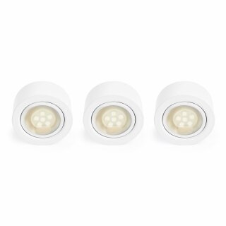 3 x Nordlux LED Möbel Aufbau- & Einbauleuchten Mercur Weiß IP44 3 x 1,2W G4 85lm warmweiß 3200K