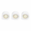 3 x Nordlux LED Möbel Aufbau- & Einbauleuchten Mercur Weiß IP44 3 x 1,2W G4 85lm warmweiß 3200K