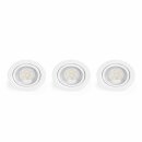 3 x Nordlux LED Möbel Aufbau- & Einbauleuchten Mercur Weiß IP44 3 x 1,2W G4 85lm warmweiß 3200K