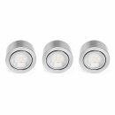 3 x Nordlux LED Möbel Aufbau- & Einbauleuchten Mercur Stahl gebürstet IP44 3 x 1,2W G4 85lm warmweiß 3200K