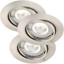 3 x Nordlux LED Einbauleuchten Triton Stahl...