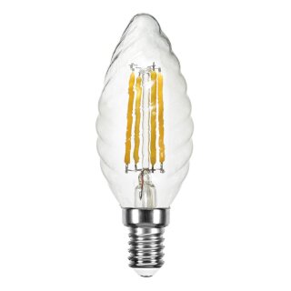 LED Filament Leuchtmittel Kerze gedreht 4W = 40W E14 klar warmweiß 2700K DIMMBAR