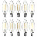 10 x LED Filament Leuchtmittel Kerze gedreht 4W = 40W E14...