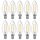 10 x LED Filament Leuchtmittel Kerze gedreht 4W = 40W E14 klar warmweiß 2700K DIMMBAR